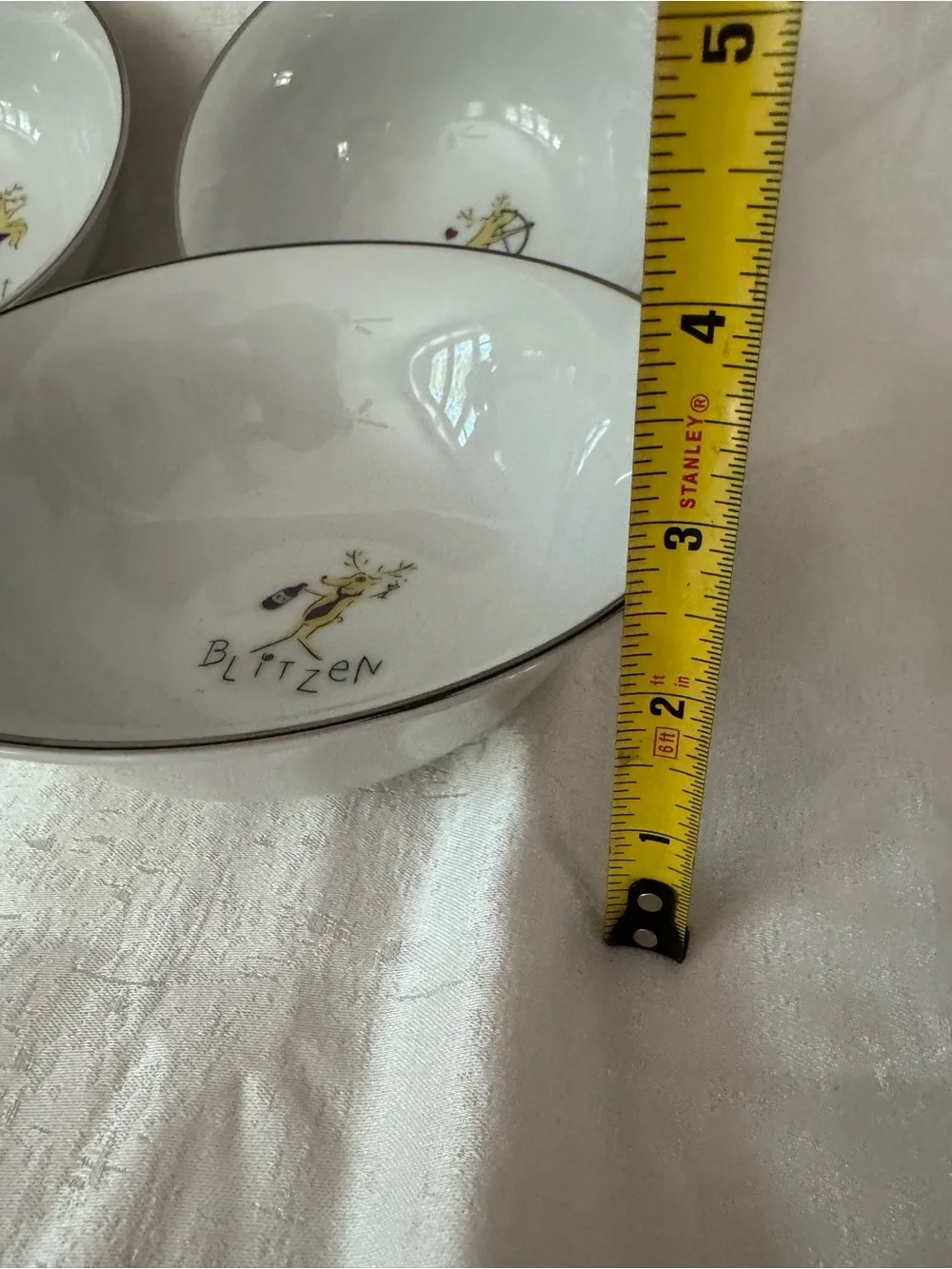 Vintage Pottery Barn Reindeer Cereal Bowls - Set of 4